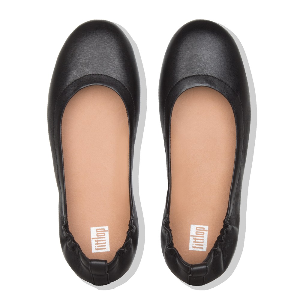 Fitflop Womens Ballet Flats Black - Allegro Soft Leather - SJ5290364